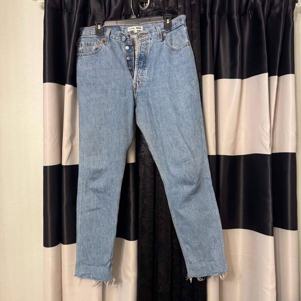 RE/DONE LEVI’S HIGH RISE ANKLE CROP JEANS